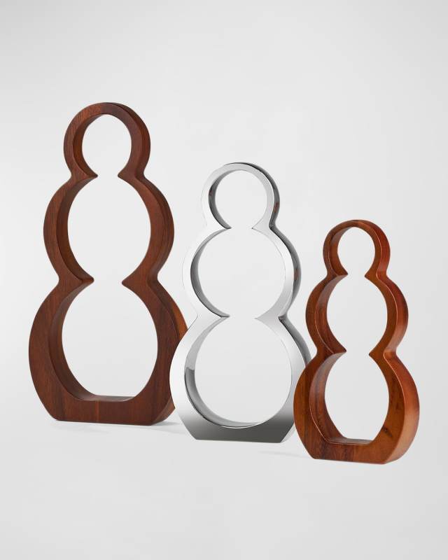 Snowmen Silhouette Christmas Decoration, Set of 3